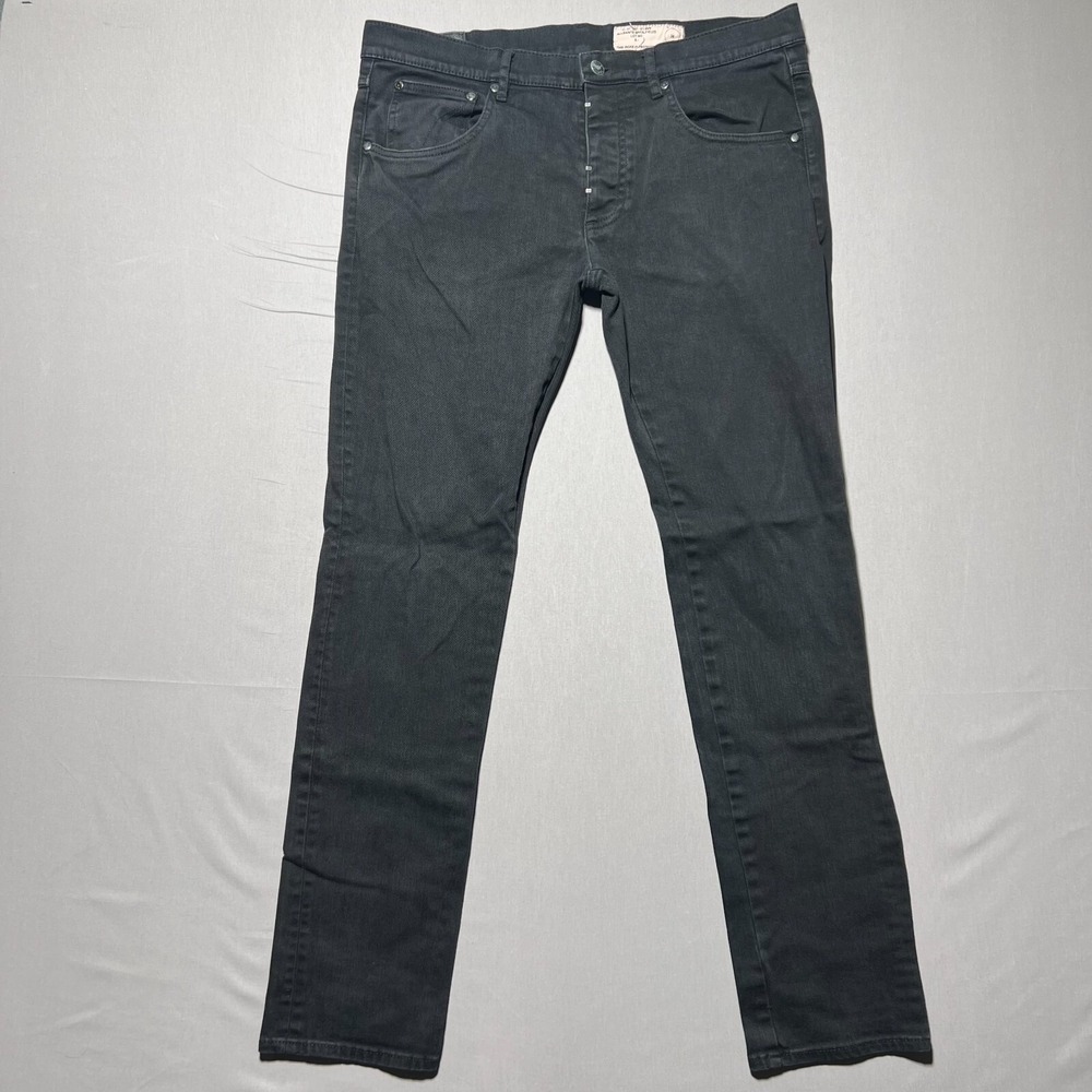 All Saints Men's Black Denim Button Fly Vega Beaumont‎ Skinny Jeans AW08 Size 34